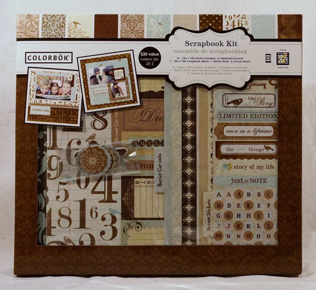 Colorbok 12" x 12" Shabby Chic Scrapbook Photo Album, 22 Piece