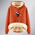 thumbnail image 4 of Sweat à Capuche Décontracté pour Femmes, Série de Noël, Motif Imprimé, Veste de Sport à Fermeture Éclair, Orange TTG, 4 of 4