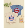 thumbnail image 3 of Jxzom Newborn Baby Boy Girl Baseball Outfit Short Sleeve Letter Baseball Embroidery Romper Bodysuit 0 3 6 12 18 Months Summer Clothes, 3 of 7