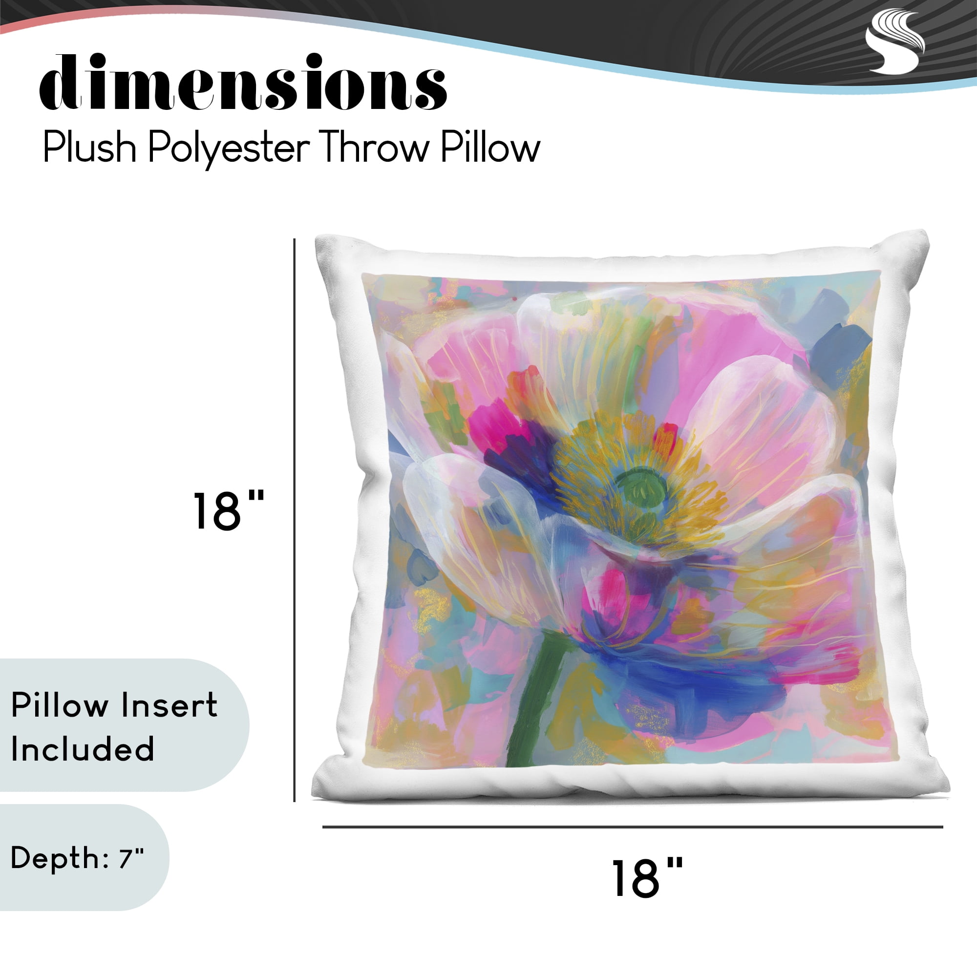 Stupell Industries Backlit Kaleidoscopic Poppy Decorative Printed Throw Pillow, design by Chromatic Storm Studio, 18 x 7 x 18