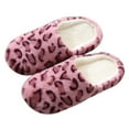 thumbnail image 4 of Naierhg 1 Pair Slippers Soft Bottom Leopard-print Plush Comfortable to Wear Warm Slippers for Daily Life for Home Pink, 4 of 8