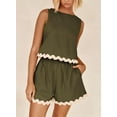 thumbnail image 5 of Womens 2 Piece Beach Vacation Cropped Tank Top High Waist Shorts Set, 5 of 18