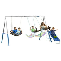 XDP Recreation Firefly Metal Swing Set with LED Swing Seats and Galvanized Steel Frame