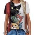 thumbnail image 6 of jowamay Cat Graphic Tees for Women Crew Neck Short Sleeve Casual Tee Shirt Retro Holiday Summer Tops for Dating Daily Wear, 6 of 6