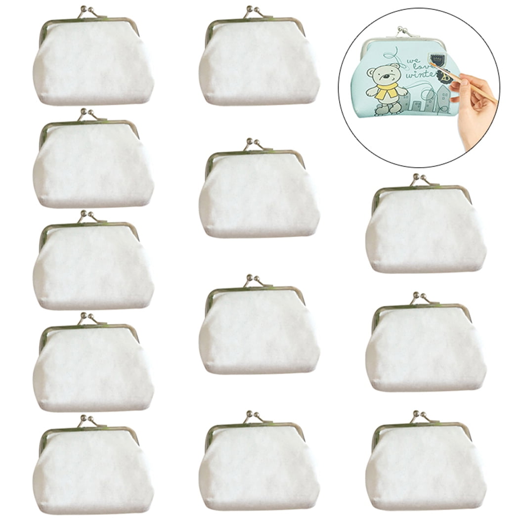 12PCS Kids Coin Purse Blank DIY Painting Canvas Coin Pouch Change Purse Coin Bag Walmart