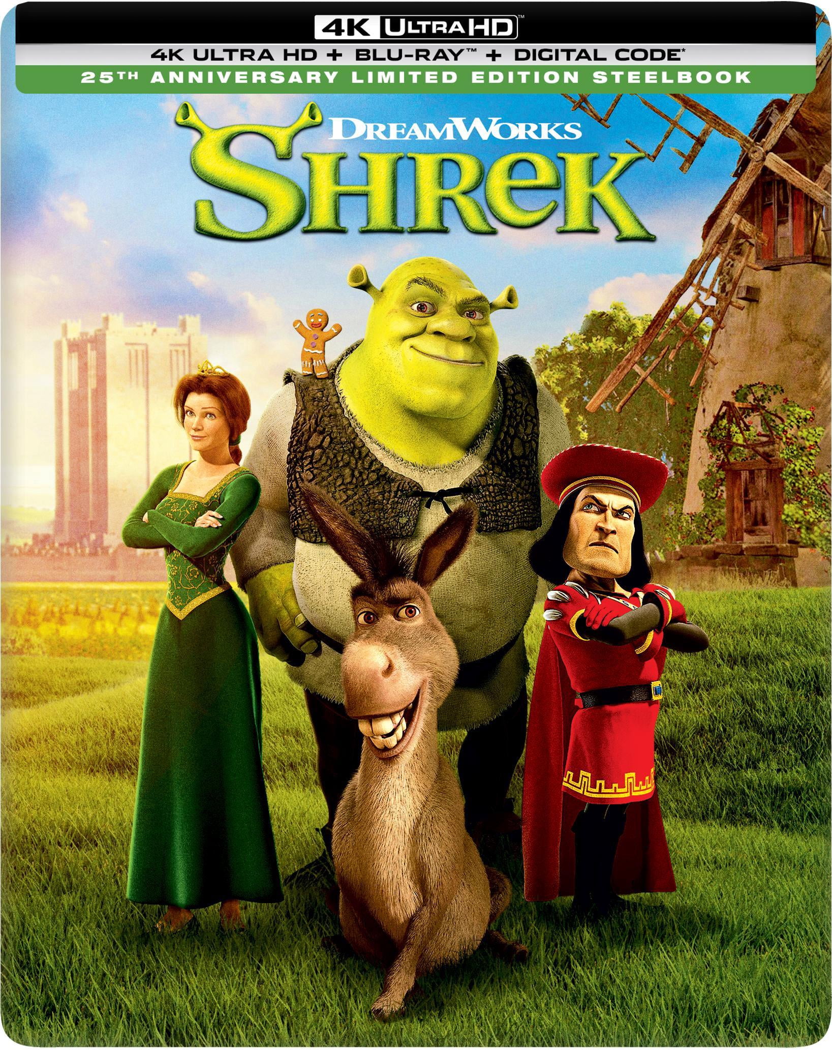 Shrek (Limited Edition 25th Anniversary Steelbook) (4K Ultra HD + Blu-ray + Digital Copy), Family, DreamWorks