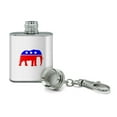 thumbnail image 2 of Republican Elephant GOP Conservative America Political Party Stainless Steel 1oz Mini Flask Key Chain, 2 of 3