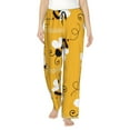 thumbnail image 2 of Picia Cute Bee Butterfly Yelllow Womens Soft Woven Cotton Elastic Waistband Sleep Pajama Pant Lounge Sleep Pant With Pockets And Drawstring-Medium, 2 of 9