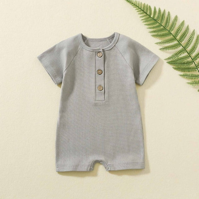 DPTALR Bambin Bébé Filles Garçons Manches Courtes Couleur Unie T-Shirt Combinaison Romper