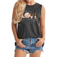 thumbnail image 1 of SMihono Hauts pour Femmes Débardeur Mode Femme Décontracté Col Rond Imprimé Lettre Manches Courtes T-Shirt Blouse Hauts Débardeurs pour Femmes Hauts d'Été pour Femmes, 1 of 3