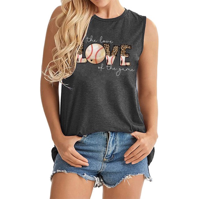 SMihono Hauts pour Femmes Débardeur Mode Femme Décontracté Col Rond Imprimé Lettre Manches Courtes T-Shirt Blouse Hauts Débardeurs pour Femmes Hauts d'Été pour Femmes