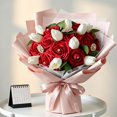 thumbnail image 2 of AmyHomie Fleur Artificielle Rose Rouge Foncé 100 Pcs R, 2 of 9