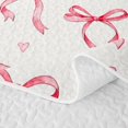 thumbnail image 5 of Erosebridal Princess Bowknot Girls Quilt Full Watercolor Love Heart Full Bedspread Sets, 3pcs, 5 of 7