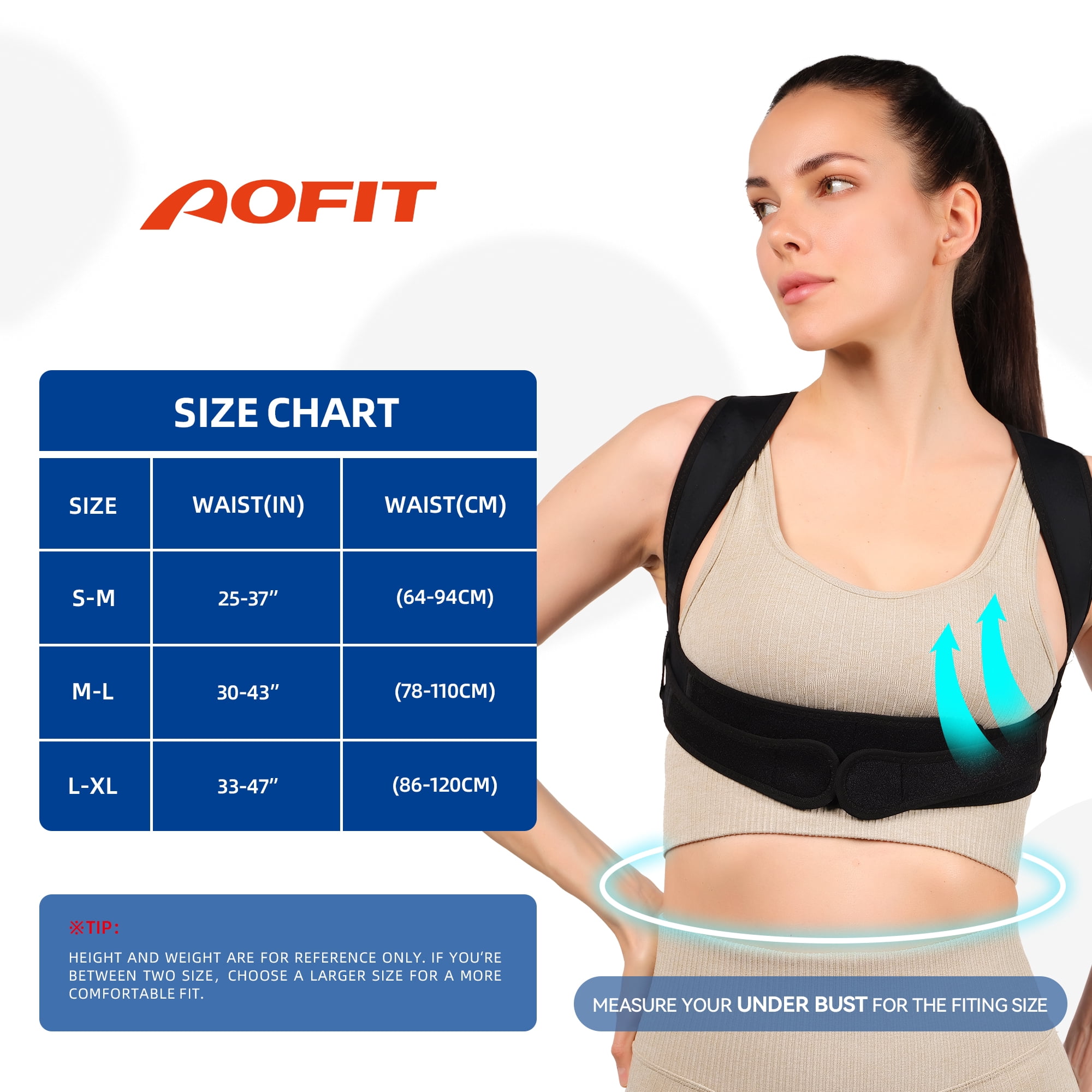 Aofit Posture Corrector for Women and Men, Breathable Back Brace, Adjustable Posture Corrector for Back