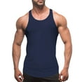 thumbnail image 2 of Hessimy Men Sleeveless T Shirt Workout Cut Off Shirts Athletic Muscle Gym T Shirts Solid Round Neck Tank Tops(Navy,S), 2 of 5