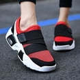 thumbnail image 3 of LASUDRAA Womens Slip On Walking Shoes Breathable Mesh Air Cushion Platform Sneakers with Hook and Loop Strap Non Slip Comfortable Casual Footwear, 3 of 7