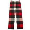 thumbnail image 5 of Charella Pajamas for Women Button Front Plaid Shirt and Pant Set Sleepwear Loungewear Red,14, 5 of 6