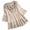 Beige, variant on Womens Summer Tops Plus Size Lace Patchwork Bow V-Neck 3/4 Sleeve Boho Blouses T-Shirt S-5XL