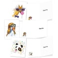 thumbnail image 4 of Assorted Boxed of 10 'Funky Colorful Creatures' Thank You Notecards w/Envelopes - Featuring Beautiful Painted Animals Wearing Glasses and Crowns - Cute All-Occasion Cards for Kids AM6749TYG-B1x10, 4 of 7