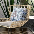 thumbnail image 3 of Boho Mandala Plant Indoor/Outdoor Pillow in White Yellow Blue Red 26x26, 3 of 5