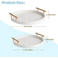 thumbnail image 2 of MODE HOME 2 Piece White Round Serving Tray with Handles, Woven-Texture Faux Leather Ottoman Tray for Living Room, Decorative Tray for Coffee Table Home Decor, 2 of 8