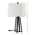 thumbnail image 3 of SAFAVIEH Acosta 21 in. Glam Black Iron Table Lamp with White 100% Cotton Shade, 3 of 6