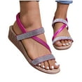 thumbnail image 3 of Ruyang Women's Casual Side Hollow Belt Buckle Slope Bottom Roman Shoes Summer Fashion Ladies Sandals Womens Summer Shoes, 3 of 8