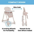 thumbnail image 3 of Little Folks by Delta Children 2-in-1 SlimFold High Chair for Babies and Toddlers, Pink, 3 of 18