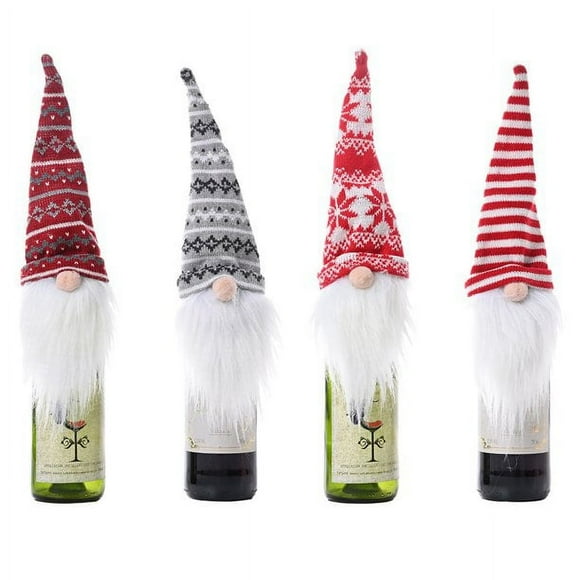 2022 Hot Selling Christmas Decoration Supplies Champagne Wine Gift Bottle Bags Covers Santa Claus Printed Wine Bags Best Gifts for Kids Children Best Gift for Children Kids Adult