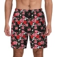 thumbnail image 3 of Uemuo Rose Flowers Pattern Mens Swim Trunks Quick Dry Board Shorts with Mesh Lining, Stretch Beach Shorts Quick Dry No-Chafing Board Shorts-Large, 3 of 9