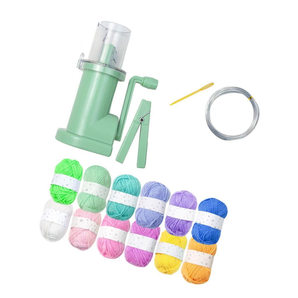 Wxqbjtam Hand Knitting Machine Colorful Yarn Weaving Thread Household Weaver Cord Knitter 12 Colors Yarn Set