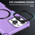 thumbnail image 4 of ELEHOLD Hybrid Rugged Magnetic Case for iPhone 11, Shockproof Anti-fall Dual-layer Protector Case,Non-Slip Rugged Magnetic Soft TPU Bumper Hard PC Back Cover Case, purple, 4 of 8