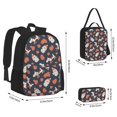 thumbnail image 4 of Naloa Funny Dogs Print Large Capacity Backpack Lunch Bag Pencil Case Combination 3 Piece Set for Student, 4 of 8