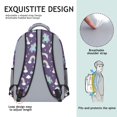 thumbnail image 5 of Unicorn and Rainbow Purple Pattern Backpack for School, Cute School Bag with Adjustable Shoulder Straps and Padded Back, 15.3"x11"x6.7", 5 of 5