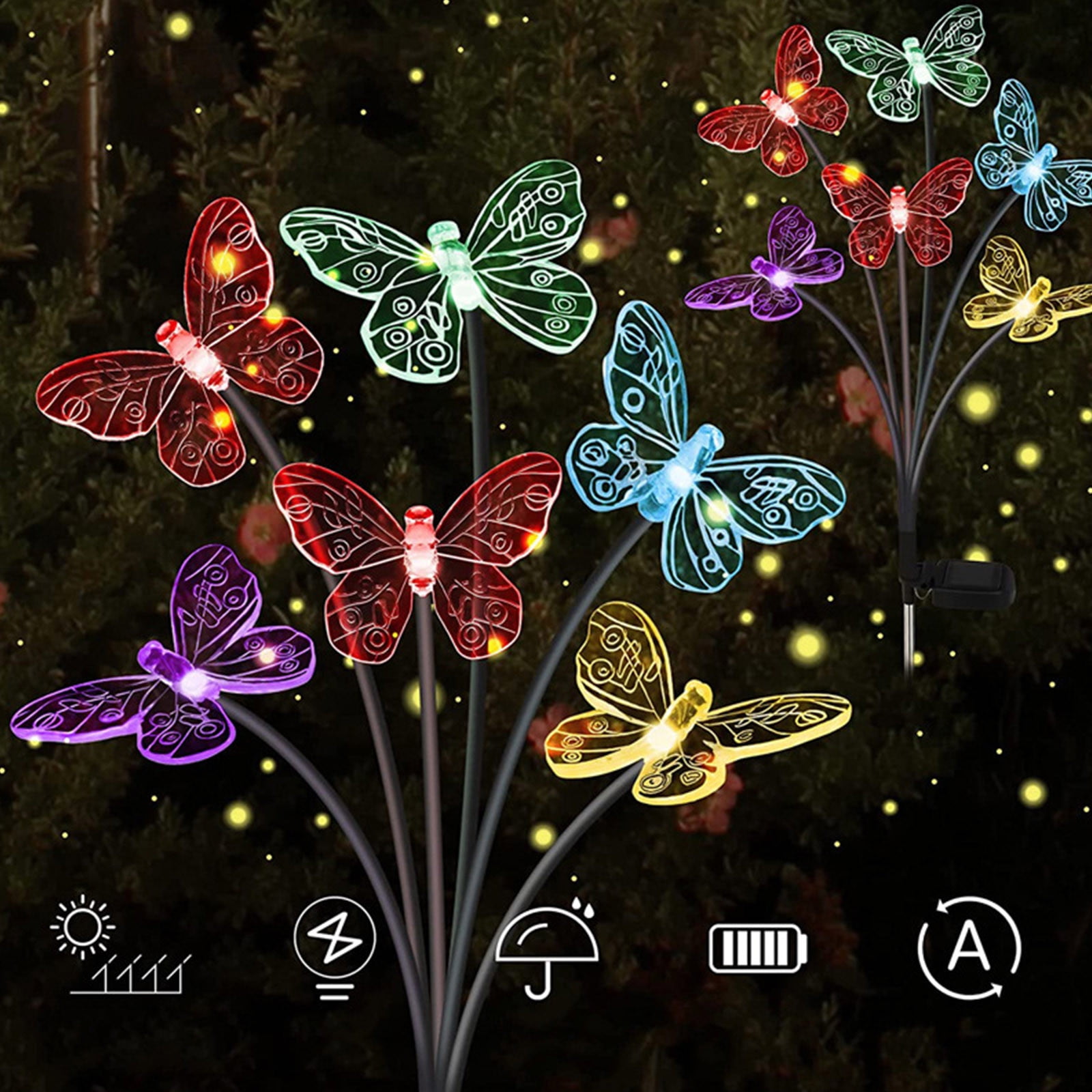 Qocolhg Solar Lights Outdoor Waterproof, Outdoor Solar Lights Butterflies Shaped Solar Garden Lights Waterproofing Outdoor Decoration Garden Lawns Solar Lights