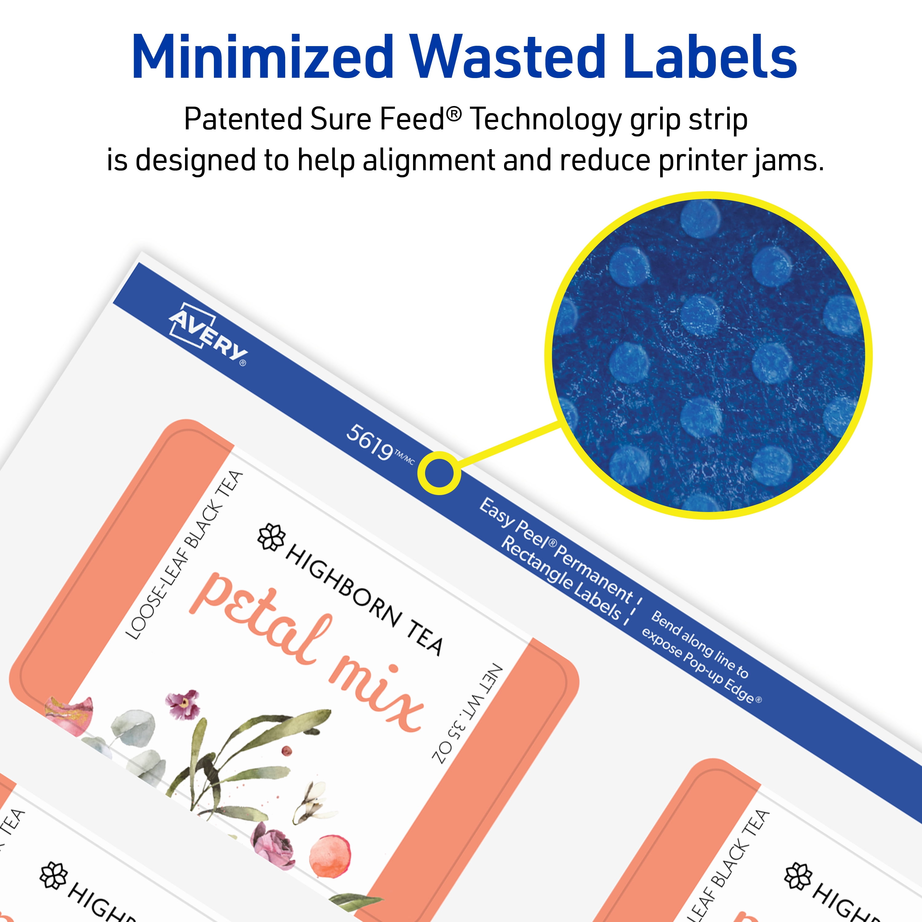 Avery Rectangular Labels, 2" x 3", Permanent, 200 Labels (5619)