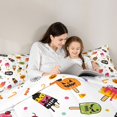 thumbnail image 4 of Feelyou Cartoon Halloween Ice Cream Full Size Bedding Sets, Spooky Skull Candy Full Size Bed in a Bag, Halloween Reversible, 7pcs, 4 of 7