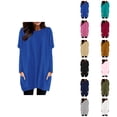 thumbnail image 1 of Robe T-Shirt à Manches Longues pour Femmes 2026, Col Rond Décontracté, avec Poches, Mini Robes, 1 of 5