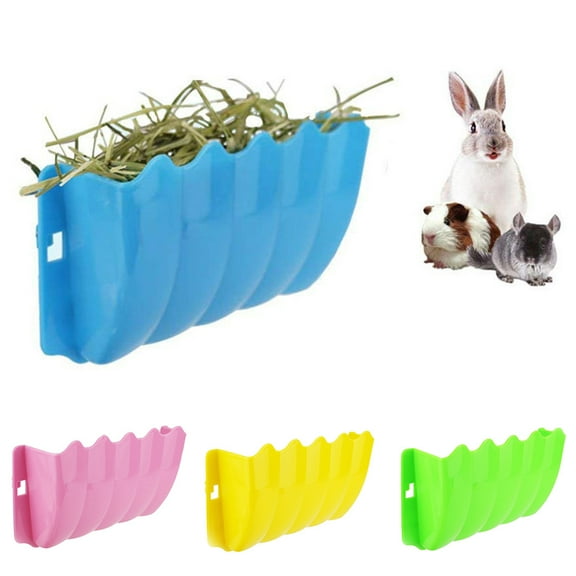 Ludlz Small Pet Rabbit Hanging Grass Feeder Rack Shelf Bowl Holder Box Dispenser