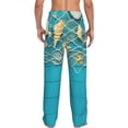 thumbnail image 7 of Salouo Seashells And Fishing Net On Blue Wooden Table Print Pajama Pants for Men, Lounge Pants Elastic Waistband Casual Men's sleepwear Loungewear Sleep Pajama Pant -, 7 of 7