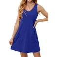 thumbnail image 4 of Fantaslook Summer Dresses for Women Casual V Neck Sleeveless Sundresses Floral Beach Short Dress with Pockets, 4 of 9