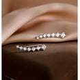 thumbnail image 4 of Solid 925 Sterling Silver 7 Crystals Cuff Earrings Climber for Women Crawler Earrings Wraps, 4 of 13