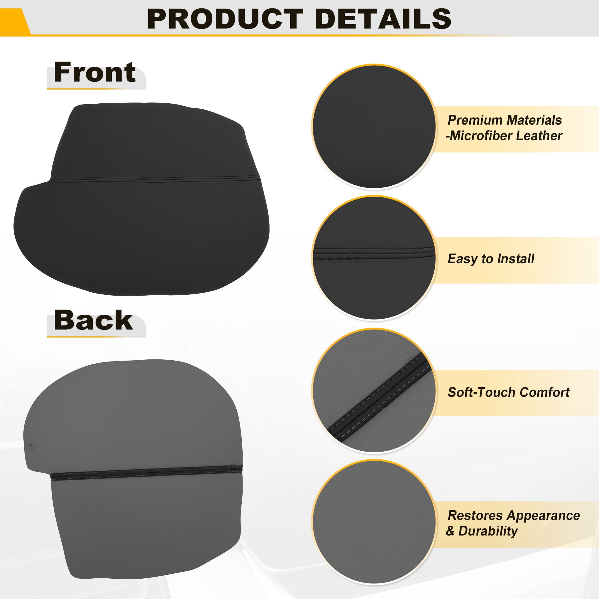 Unique Bargains Center Console Armrest Cover for Honda Accord 2013-2017 Leather Lid