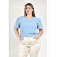 thumbnail image 1 of Blusa con manga abullonada Roman Fashion /Tallas Extras, 0402 (Azul) azul cielo 40, 1 of 6