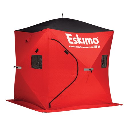 Eskimo QuickFish3 Insulated 3-Person Pop Up Ice Fishing Shanty Shack Shelter Hut