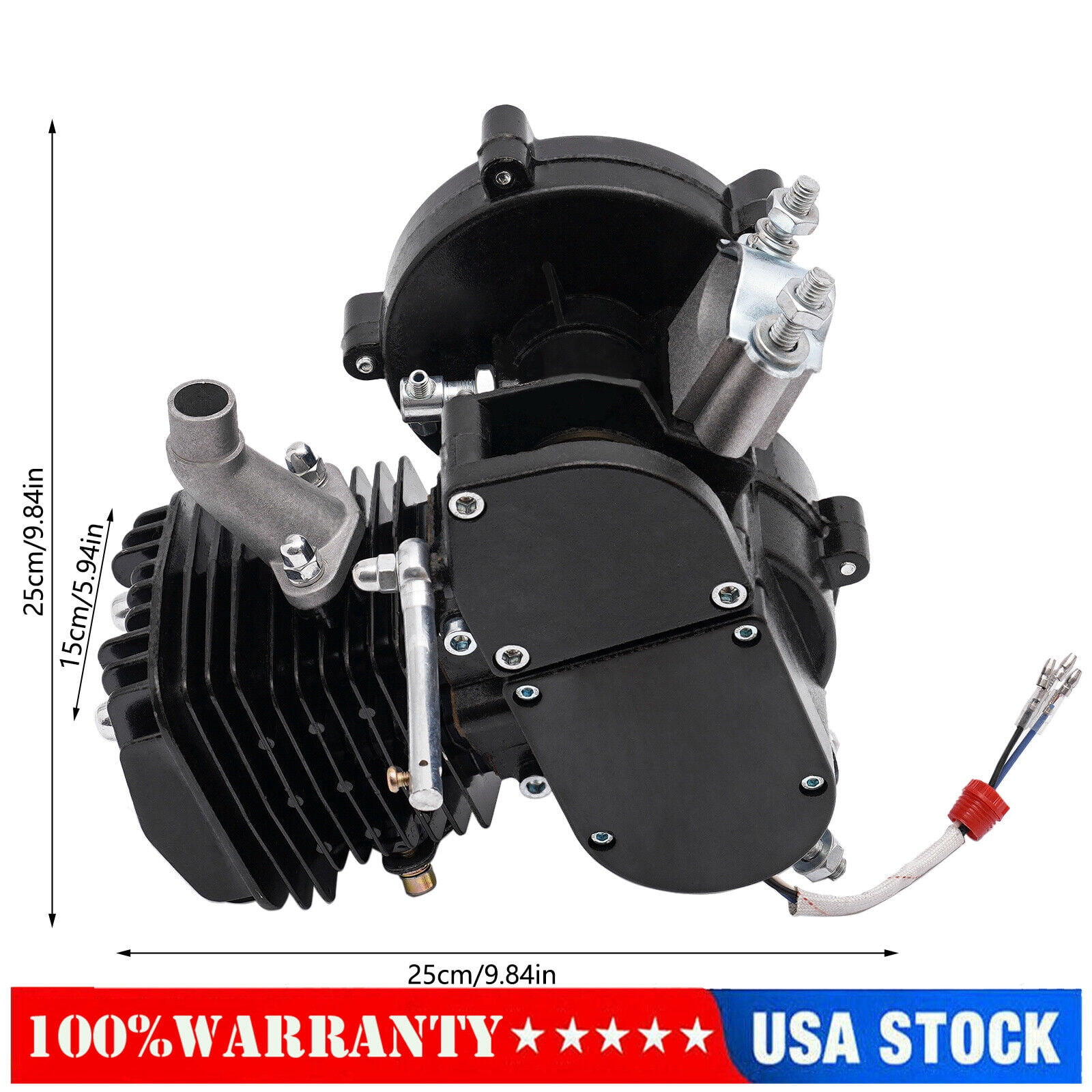 2-Stroke Gasline Engine Motor  80cc for Motorized Bicycle Bike Black 5.5HP