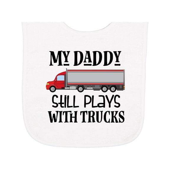 Inktastic Daddy Still Plays with Trucks Baby Terry Cloth Bib