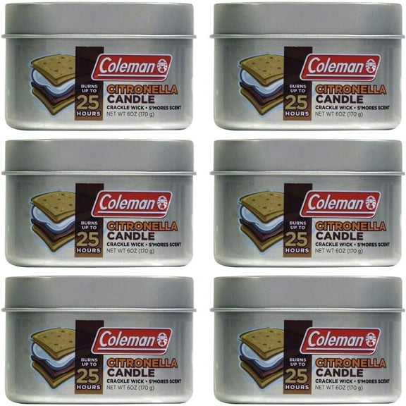 Outdoor Citronella Candle with Wooden Crackle Wick - 6 oz (Pack of 6)