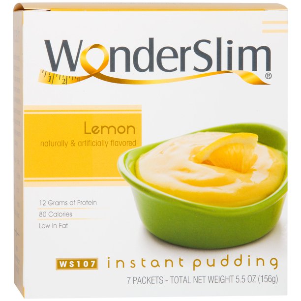 WonderSlim LowCarb High Protein Instant Diet Pudding Mix Lemon (7