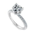 thumbnail image 2 of Golden Jewel Heart Cut Moissanite Hidden Halo Engagement Ring - 1.7 Ct Moissanite - 14K White Gold Plated Solitaire Prong Set - Perfect Proposal Wedding Anniversary Gift for Her, 2 of 3